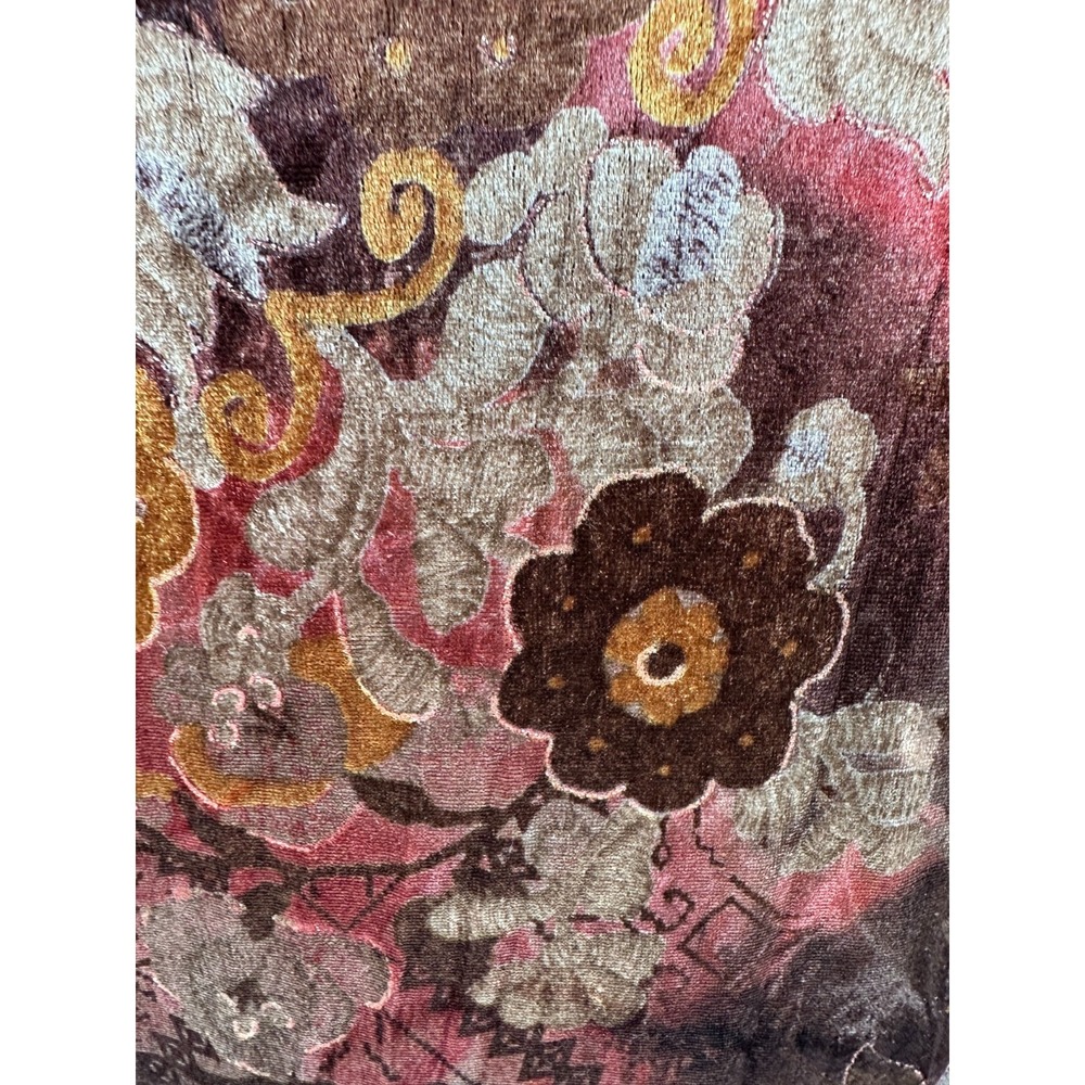 Conrad C Womens Pullover Top Large Multicolor Antique Floral Velvet Print - Picture 9 of 10